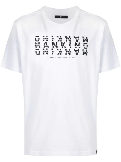 7 For All Mankind Logo Print T-shirt In White