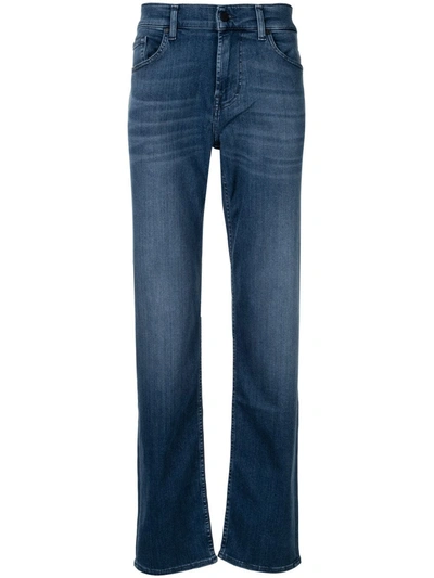 7 For All Mankind Straight-leg Trousers In Blue