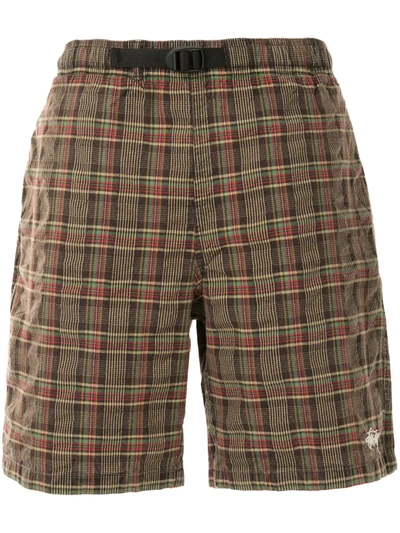 Stussy Plaid Mountain Shorts In Brown