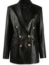 Tagliatore Double-breasted Lamb Skin Jacket In Black