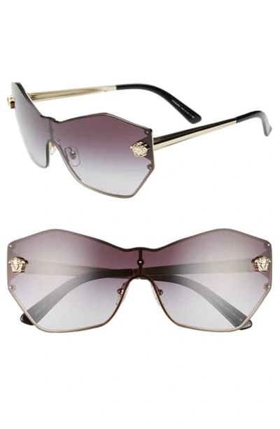 Versace Gradient Shield Sunglasses In Black/ Gold Gradient