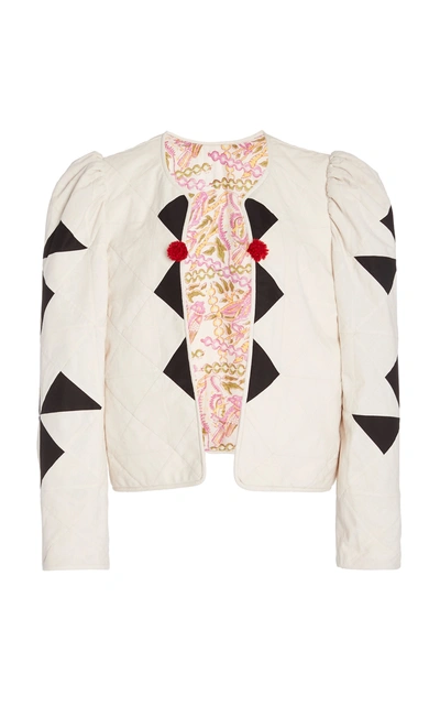 Alix Of Bohemia Pierrot Quilted Cotton Jacket In White