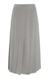 JOSEPH SARIA PLEATED SILK CREPE MIDI SKIRT