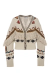 ETRO FRINGED WOOL-BLEND CARDIGAN