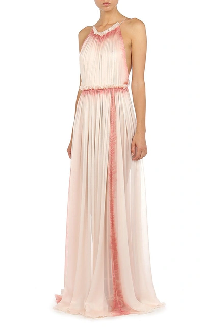 Alberta Ferretti Sorbet Silk Sky Dye Gown In Pink