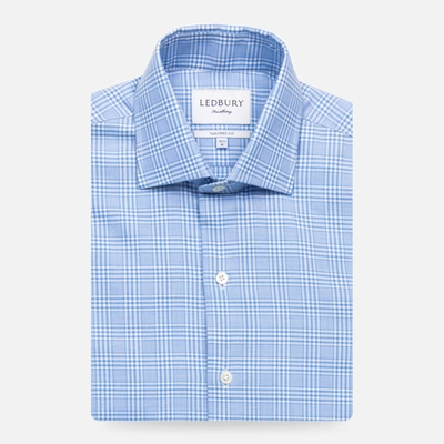 Ledbury Men's Blue Woodmere Cashmere Check Casual Shirt Cotton/cashmere