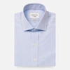 LEDBURY MEN'S BLUE PENBROOKE WRINKLE FREE TWILL DRESS SHIRT COTTON,1W20BG-062-600-165-36