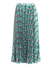 MSGM PRINTED PLEATED SKIRT IN GREEN