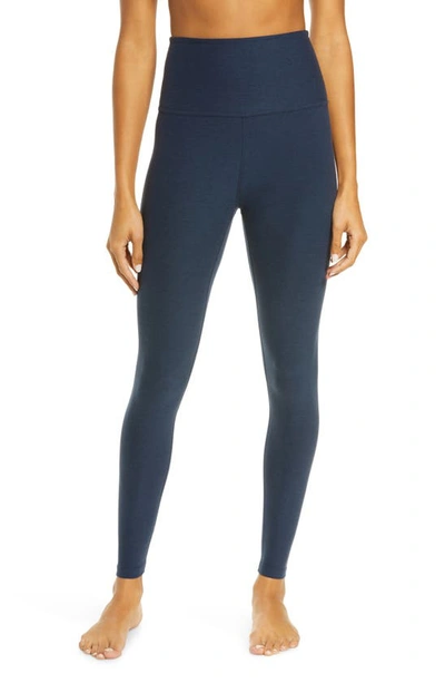 Beyond Yoga Caught In The Midi Space-dye High-waisted Legging In Blue