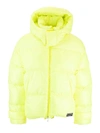 Valentino Quilted Hooded Down Jacket In Yellow In Yellow