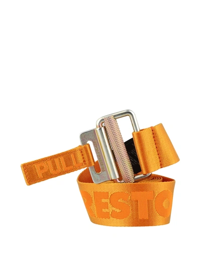 Heron Preston Jacquard Logo Tape Belt In Orange