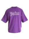 PALM ANGELS BLANK LOGO OVER T-SHIRT IN PURPLE