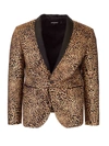 DSQUARED2 TOKYO SPOTTED LAME BLAZER IN BLACK AND GOLD
