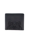 KENZO TIGER BLACK WALLET FEATURING EMBROIDERY