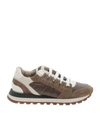 BRUNELLO CUCINELLI MICRO BEADED DETAILS SNEAKERS IN BROWN