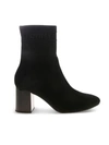 TOMMY HILFIGER LOGO KNITTED ANKLE BOOTS IN BLACK
