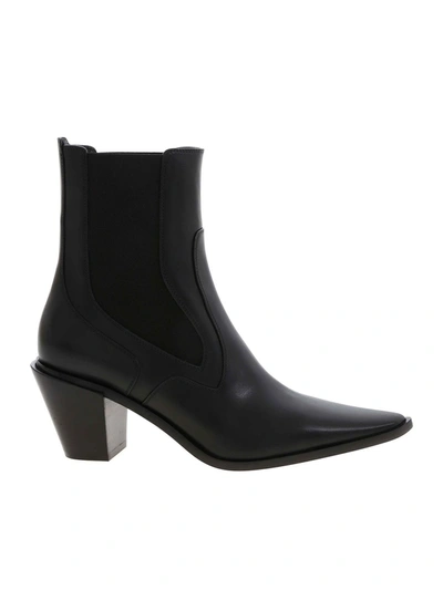 Casadei Chelsea Space Cowgirl Ankle Boots In Black