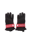DSQUARED2 LOGO TAPE GLOVES IN BLACK AND RED