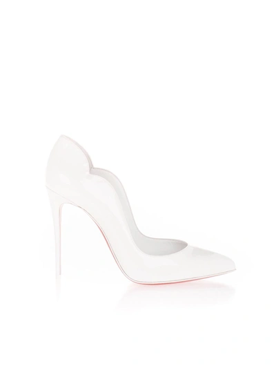 Christian Louboutin Hot Chick 100 Patent Red Sole High-heel Pumps In White