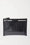 ANYA HINDMARCH SAFE DEPOSIT LEATHER-TRIMMED PVC POUCH