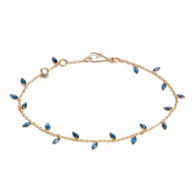 Annoushka 18kt Yellow Gold Vine Leaf Sapphire Bracelet In 18ct Yellow Gold