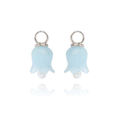 Annoushka 18ct White Gold Aquamarine And Pearl Tulip Earring Drops