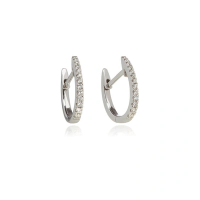 Annoushka 18ct White Gold Eclipse Diamond Fine Hoop Earrings