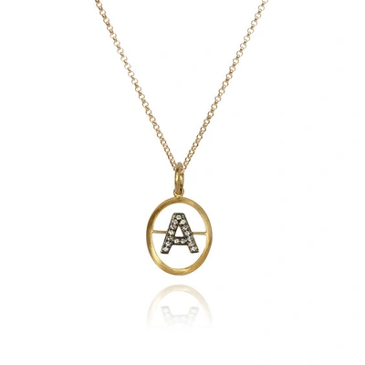 Annoushka 14kt And 18kt Yellow Gold A Diamond Initial Pendant Necklace In 18ct Yellow Gold