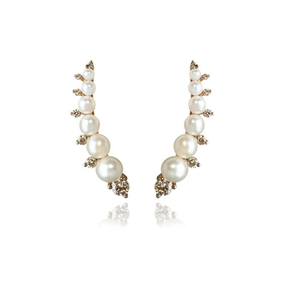 Annoushka Diamonds & Pearls 18ct Rose Gold Ear Pins