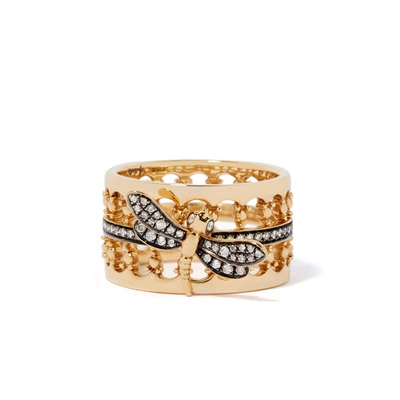 Annoushka Dragonfly Diamond Crown Ring In 18ct Yellow Gold