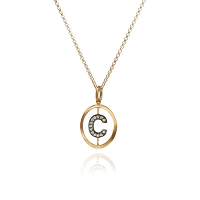 Annoushka 14kt And 18kt Yellow Gold C Diamond Initial Pendant Necklace In 18ct Yellow Gold