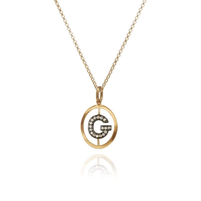 Annoushka 14kt And 18kt Yellow Gold G Diamond Initial Pendant Necklace In 18ct Yellow Gold