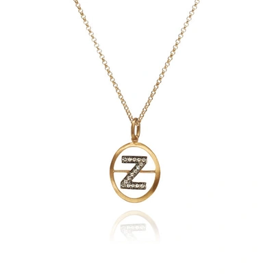 Annoushka 14kt And 18kt Yellow Gold Z Diamond Initial Pendant Necklace
