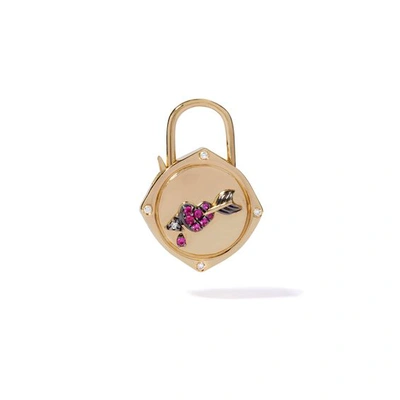 Annoushka Yellow Gold, Diamond And Sapphire Lovelock Heart And Arrow Charm In One Color~~one Color