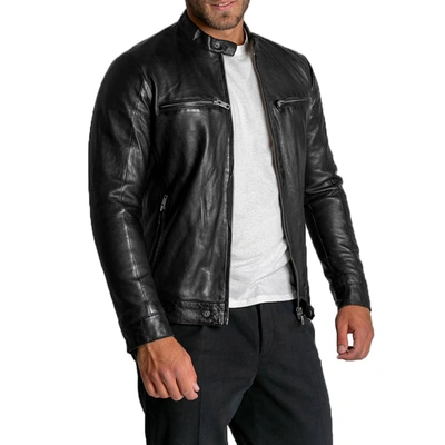 Arma Black Leather Biker Jacket