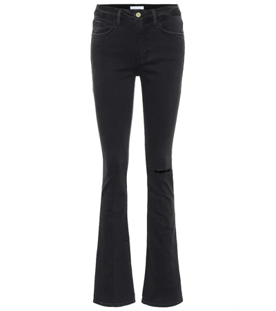 Frame Le Crop Mini Mid-rise Bootcut Jeans In Black