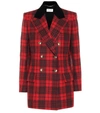 SAINT LAURENT 格纹羊毛西装式外套,P00508298