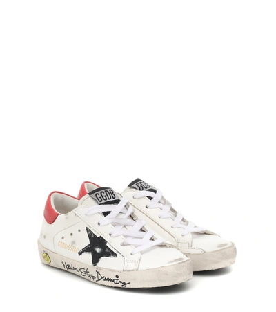 GOLDEN GOOSE SUPER-STAR LEATHER SNEAKERS,P00503802