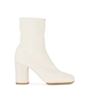 Acne Studios Women's Bathy Square-toe Leather Ankle Boots In Cream