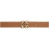 Loewe Brown Contrast Stitch Anagram Belt In Tan/black