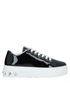 Miu Miu Black Patent Crystal Platform Sneakers