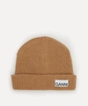 GANNI RECYCLED WOOL-BLEND BEANIE HAT,000706191