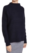 Vince Boiled Cashmere Funnel-neck Pullover In Coastal