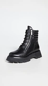 3.1 Phillip Lim Kate Lug-sole Zip Duo Combat Booties, Black In Black
