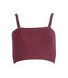 ALEXANDRA GOLOVANOFF Burgundy Cashmere Tube Crop Top