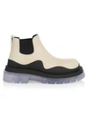 Bottega Veneta Off-white Low 'the Tire' Chelsea Boots In Wax Black