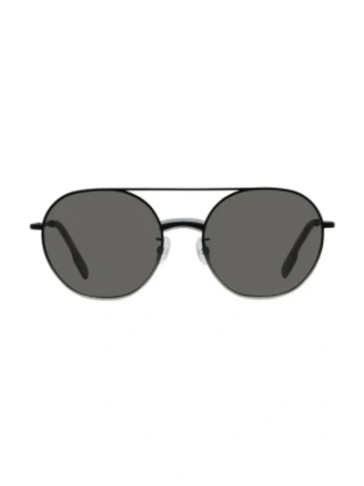 Kenzo Unisex Brow Bar Round Sunglasses, 54mm In Black/smoke