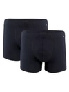 Hanro Cotton Essentials 2-pack Boxer Briefs In Black