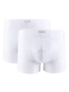 Hanro Cotton Essentials Covered Waistband Boxer Briefs, Pack Of 2 In White