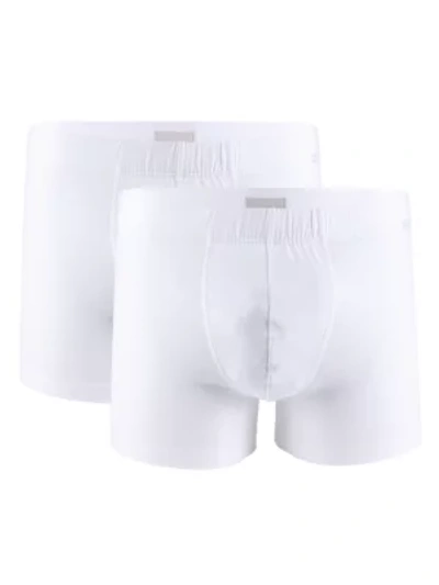 Hanro Cotton Essentials Covered Waistband Boxer Briefs, Pack Of 2 In White